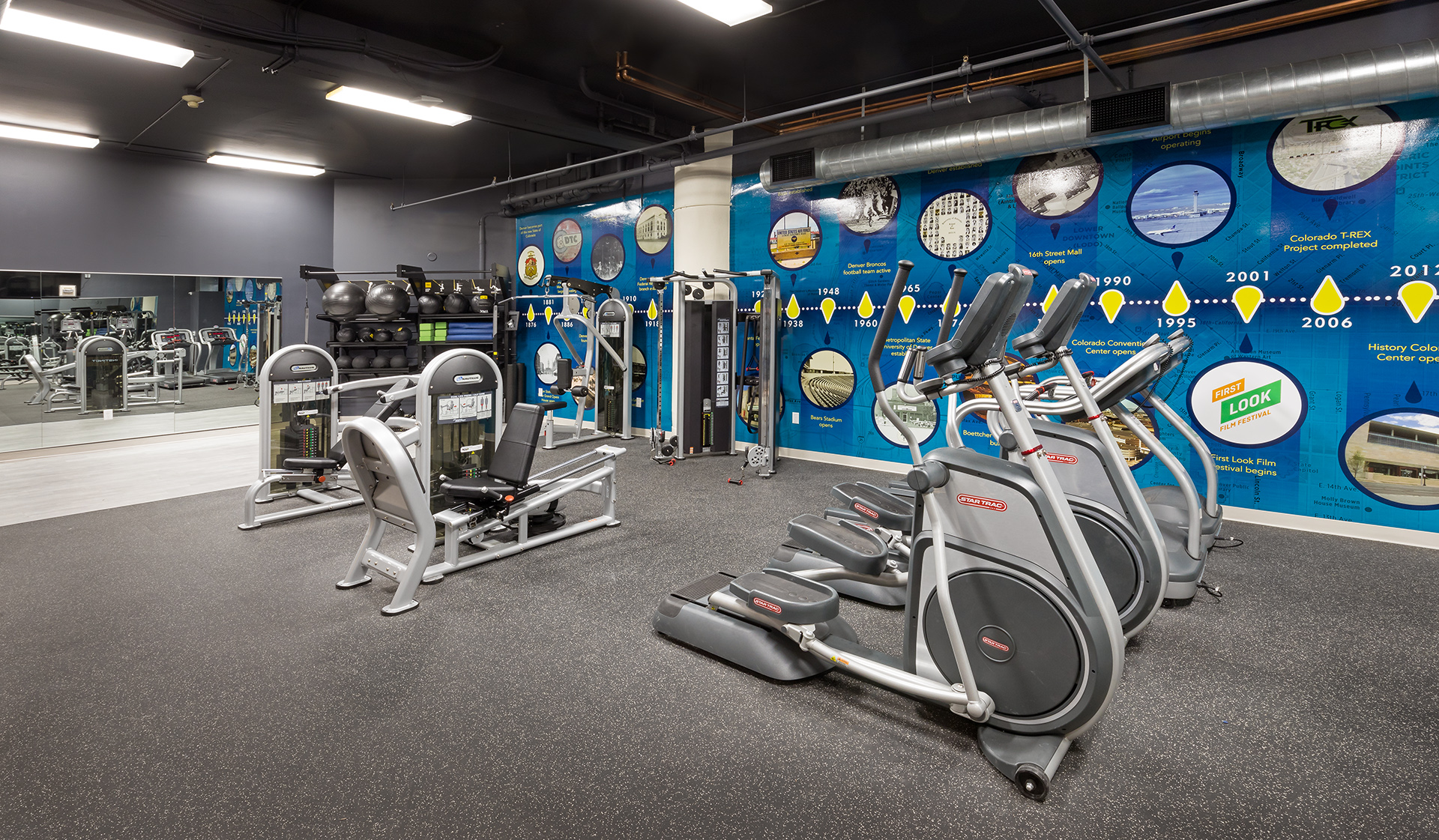 On-site fitness center is open 24/7